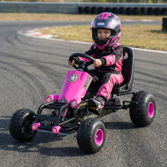 Kids Pedal Go Kart with Steering Wheel and Gear Shifter and Handbrake - Tampa Home & Garden Store