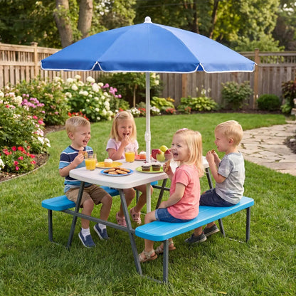 Kids Picnic Table With Benches Seats Up To 4