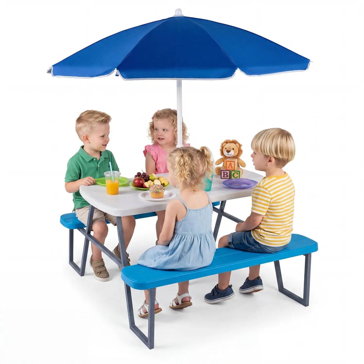 Kids Picnic Table With Benches Seats Up To 4