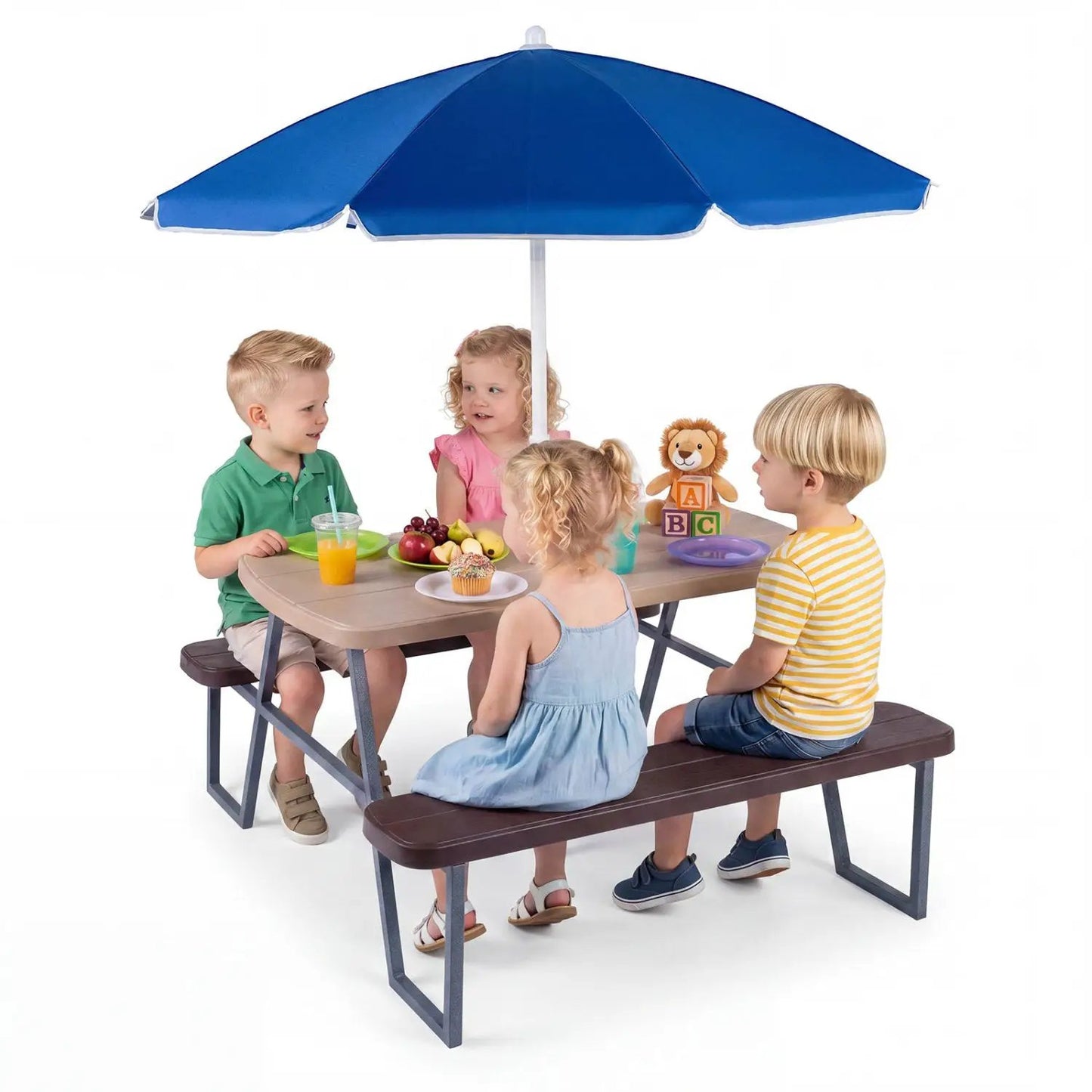 Kids Picnic Table With Benches Seats Up To 4