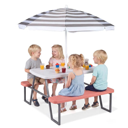 Kids Picnic Table With Benches Seats Up To 4