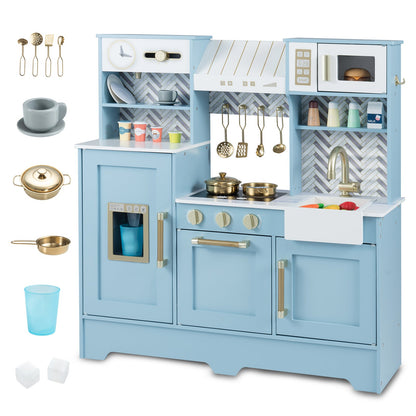 Blue Kids Play Kitchen with stoves and faucet for ages 3–6 DirectDeals on Tampa Home & Garden Store
