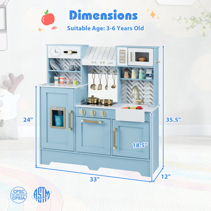DirectDeals Kids Play Kitchen blue with stove and faucet for ages 3-6 on Tampa Home & Garden Store