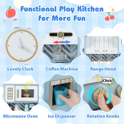 Kids Play Kitchen with stoves and faucet by DirectDeals, collage with Lovely Clock on Tampa Home & Garden Store