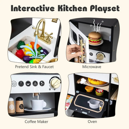 Kids Play Kitchen with Realistic Lights Sounds