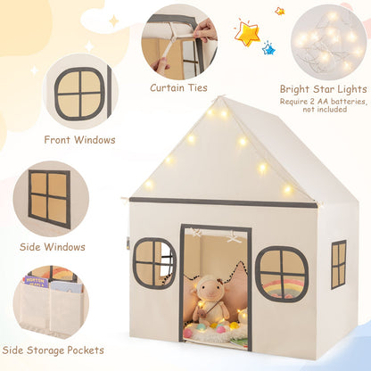 Kids Play Tent Large Playhouse by GemGear with door curtain and windows, star lights on Tampa Home & Garden Store