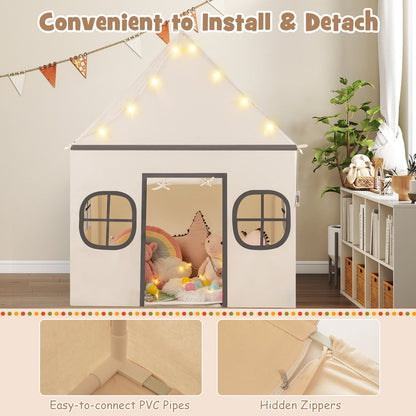 GemGear Kids Play Tent Large Playhouse with door curtain and windows, string lights on Tampa Home & Garden Store