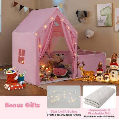 GemGear pink kids play tent with playpen, 2-in-1 toddler playhouse with yard, fairy lights on Tampa Home & Garden Store