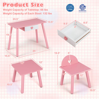 Kids Nail Salon Playset with Table and Stools