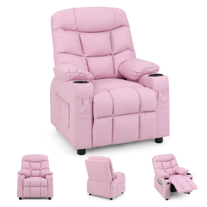 Kids Recliner Chair with Cup Holder and Footrest for Children