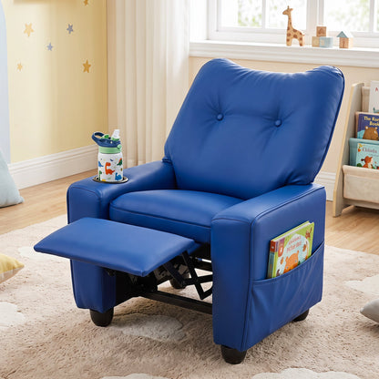 DirectDeals Kids Recliner Chair with Cup Holder, blue and adjustable backrest on Tampa Home & Garden Store