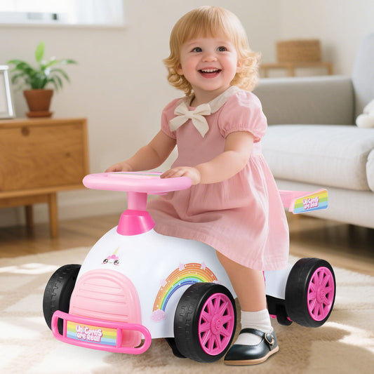 Kids Ride On Car Sliding Toy with Music and Under-Seat Storage - Tampa Home & Garden Store