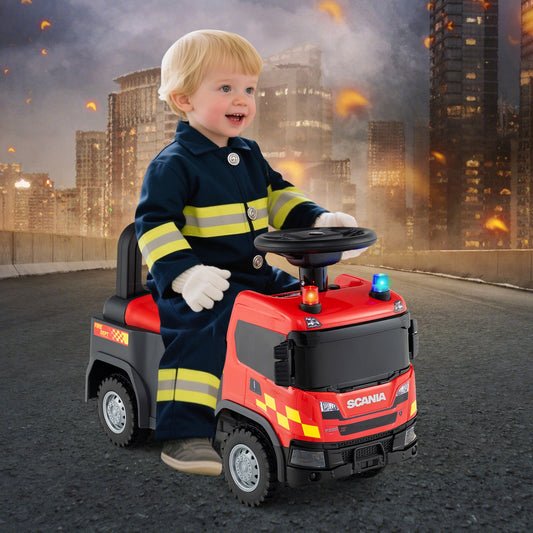 Kids Ride On Push Car Licensed SCANIA Truck Toy with Steering Wheel and Music - Tampa Home & Garden Store