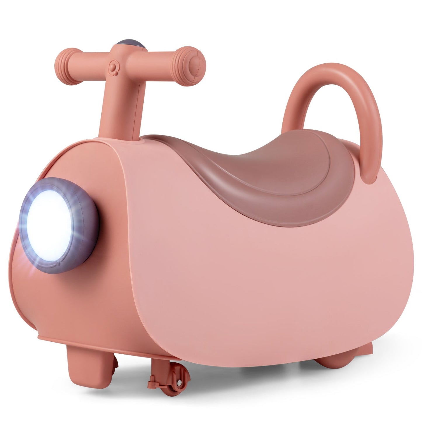 Kids push car ride-on by DirectDeals in pink with music and storage, T-bar handle, headlight on Tampa Home & Garden Store
