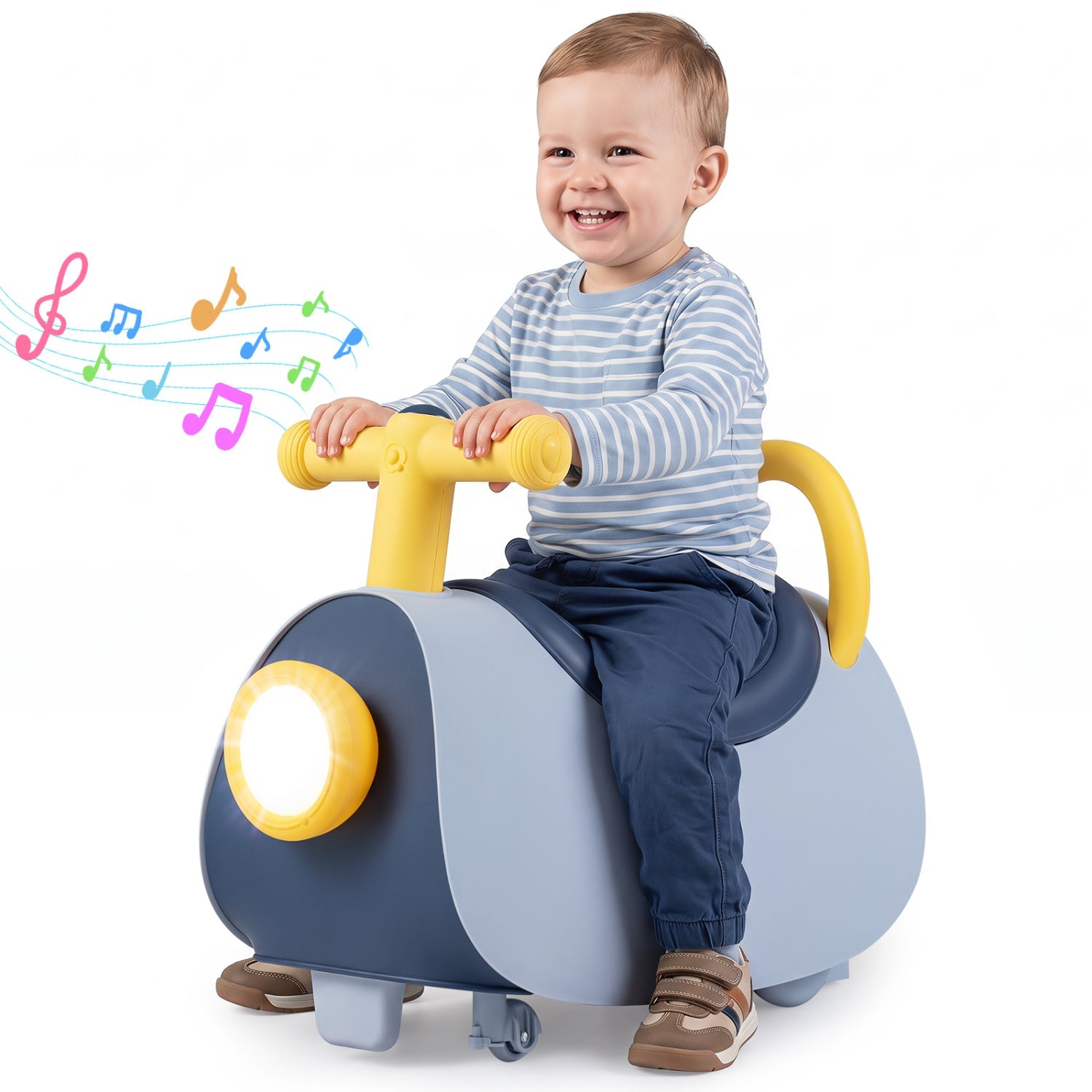 Kids push car ride-on toy blue body with yellow handlebars for 18-36 months on Tampa Home & Garden Store