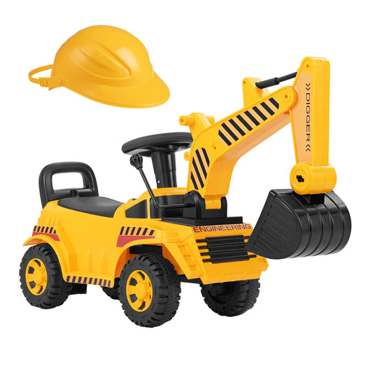 Kids Ride on Excavator with Adjustable Shovel-Yellow - Tampa Home & Garden Store