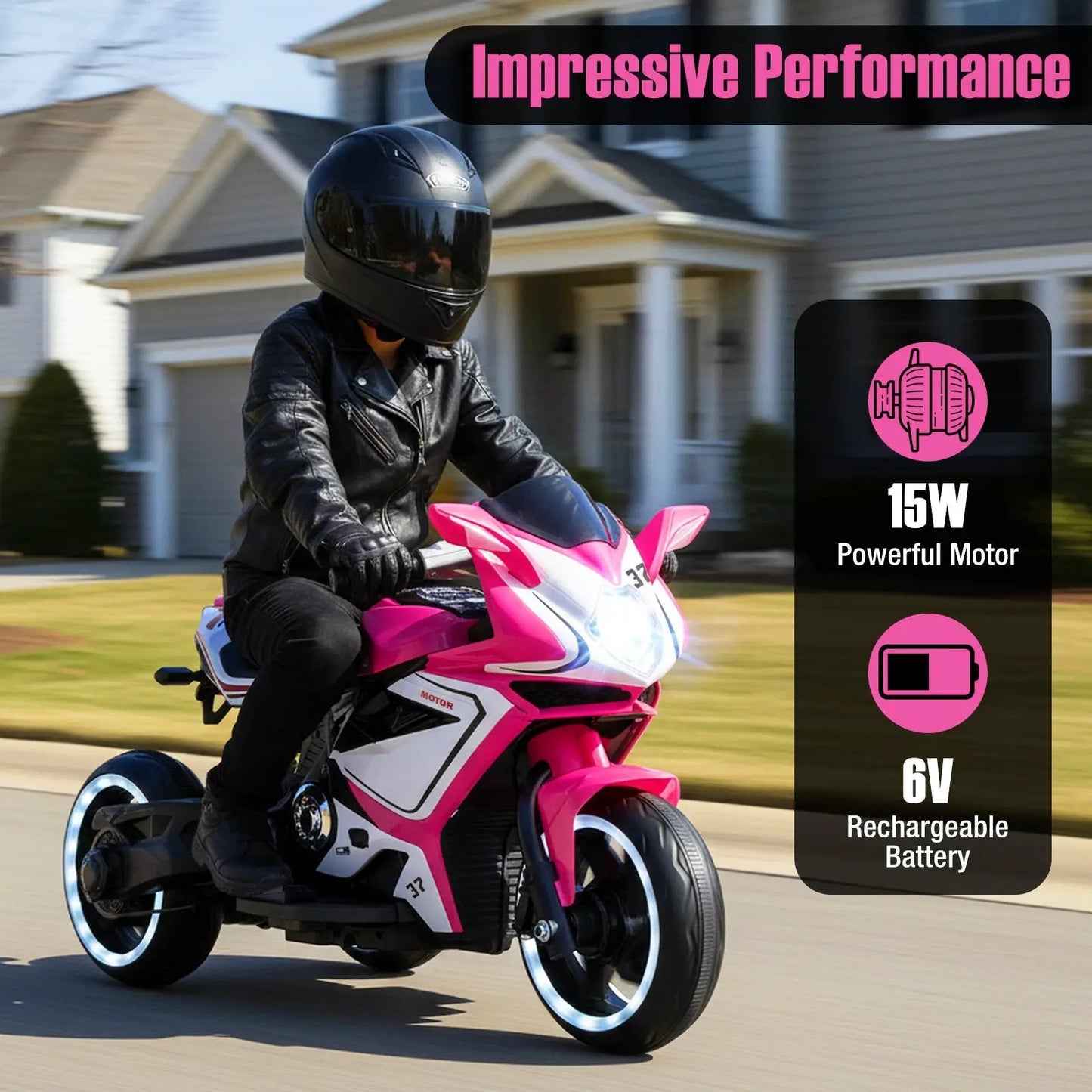 Kids Ride on 6V Battery Powered Motorcycle