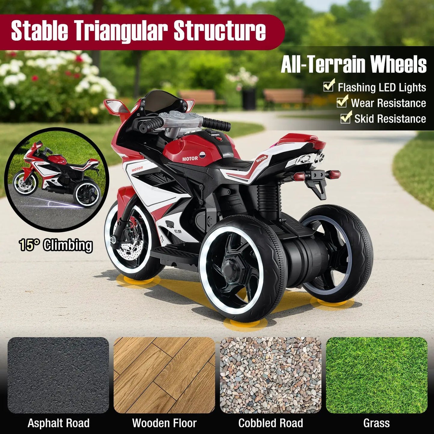 Kids Ride on 6V Battery Powered Motorcycle