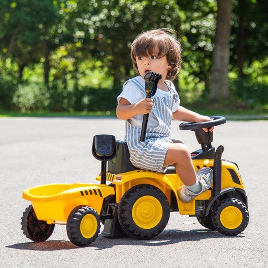 Kids Ride on Tractor Licensed Caterpillar with Detachable Trailer No Power-Yellow - Tampa Home & Garden Store