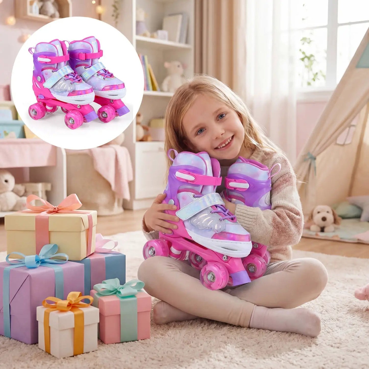 Kids Roller Skates for Toddlers Light Up Wheels