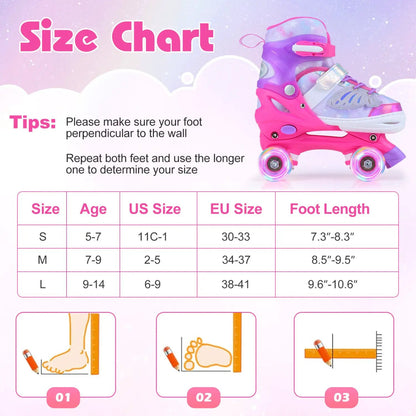Kids Roller Skates for Toddlers Light Up Wheels