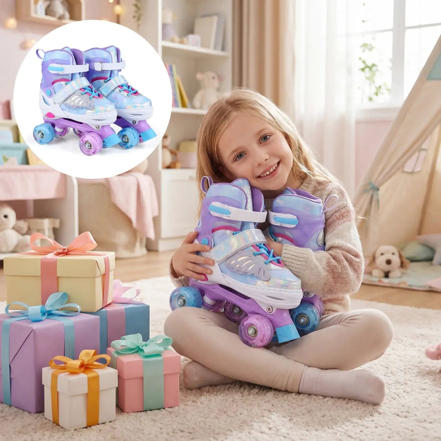 Kids Roller Skates for Toddlers Light Up Wheels
