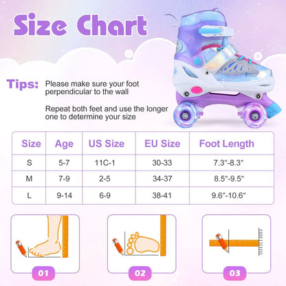 Kids Roller Skates for Toddlers Light Up Wheels