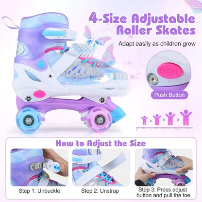 Kids Roller Skates Ages 5 7 Bright Lights
