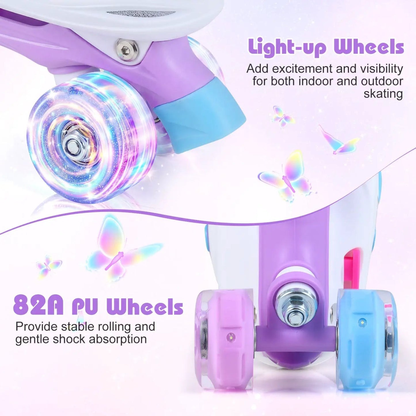 Kids Roller Skates Ages 5 7 Bright Lights