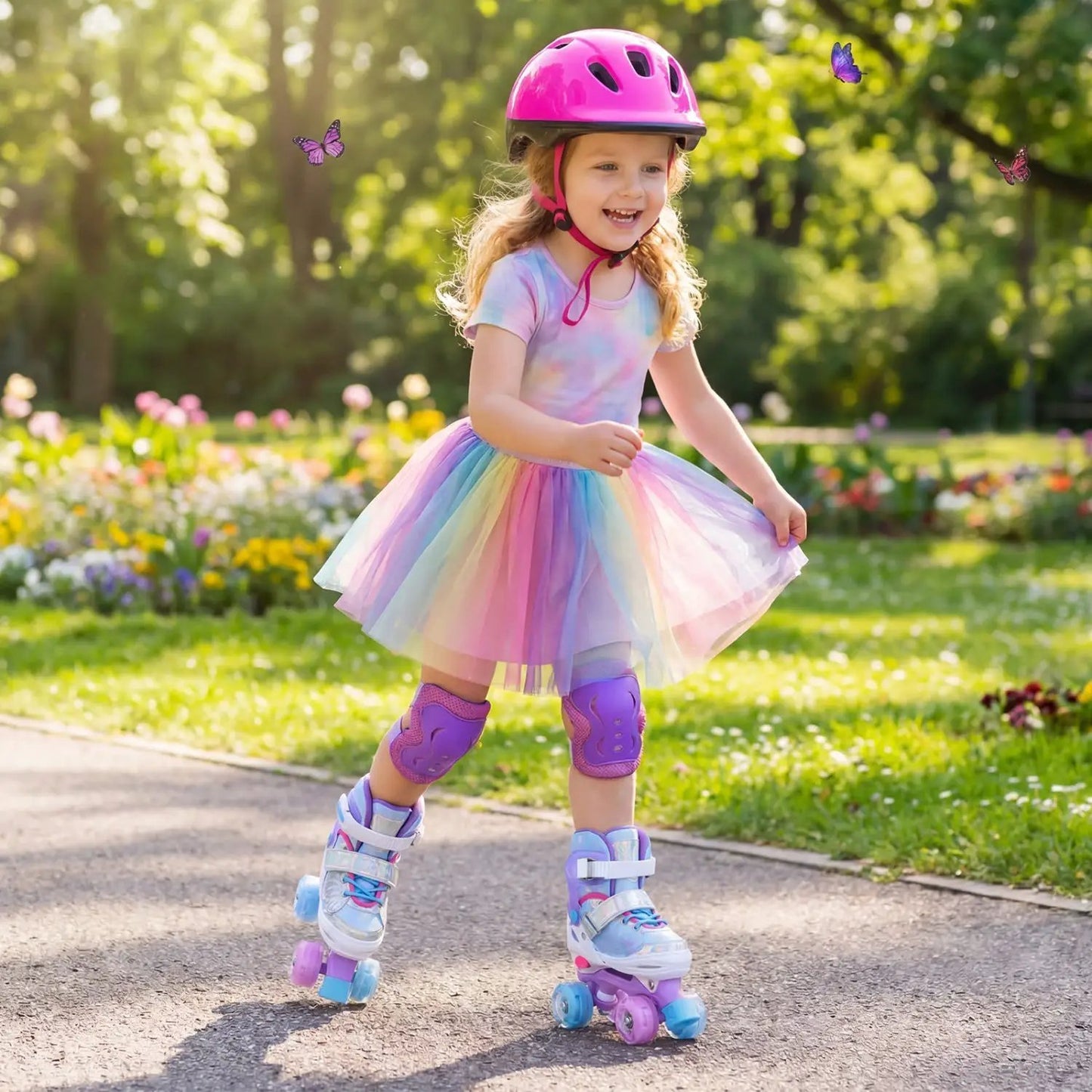 Kids Roller Skates Ages 5 7 Bright Lights
