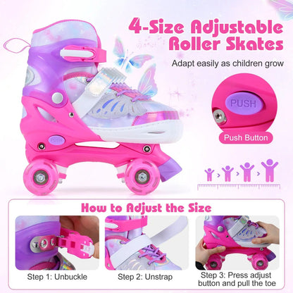 Kids Roller Skates Ages 5 7 Bright Lights