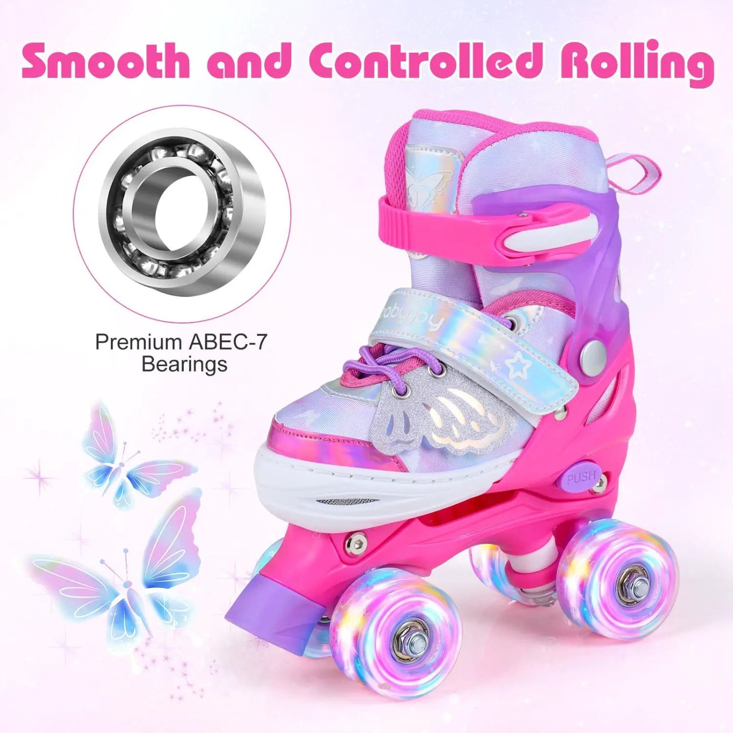 Kids Roller Skates Ages 5 7 Bright Lights
