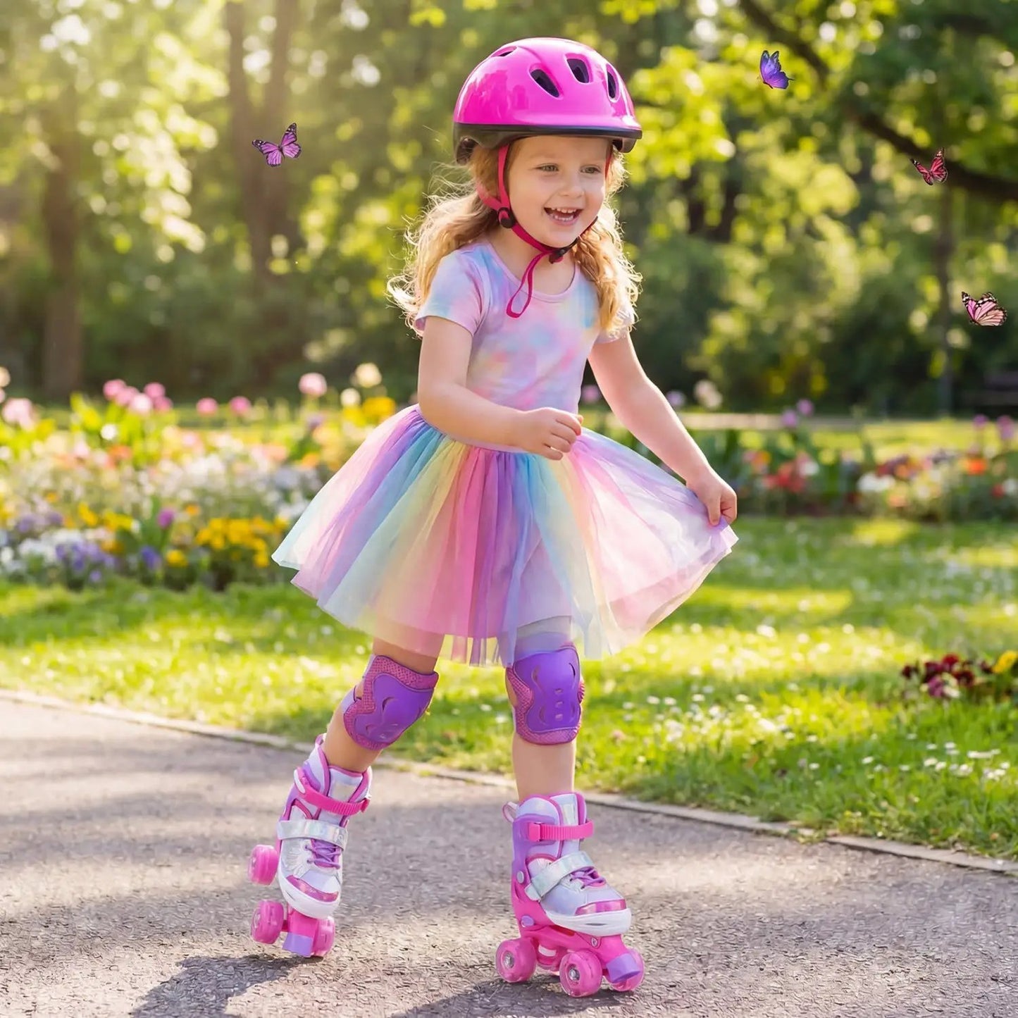 Kids Roller Skates Ages 5 7 Bright Lights