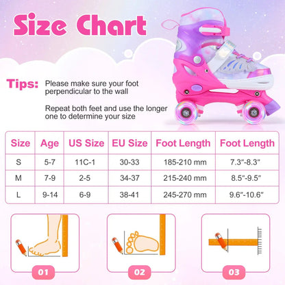Kids Roller Skates Ages 5 7 Bright Lights