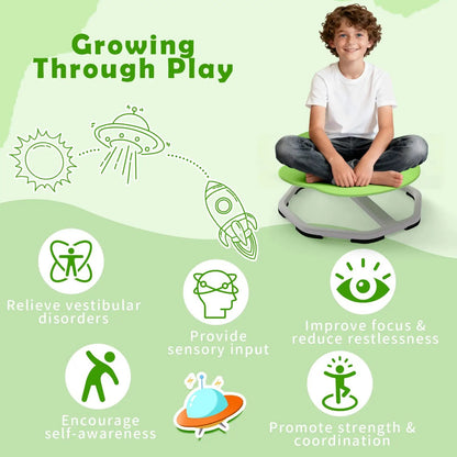 Kids Sensory Swivel Chair 360 Spin with Base