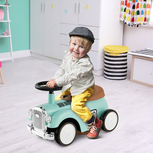 Kids Sit to Stand Vehicle with Working Steering Wheel and Under Seat Storage-Green - Tampa Home & Garden Store