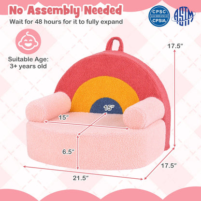Kids Sofa Toddler Foam Couch with Soft Fleece Fabric Cover