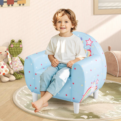 Kids Sofa with Breathable Spandex Fabric and High-density Sponge Filling for Boys and Girls