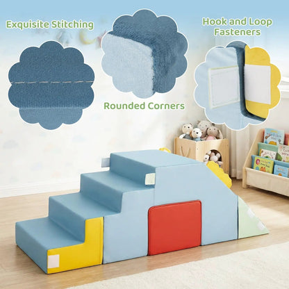 Kids Soft Foam Blocks Velvet Covers Table Set