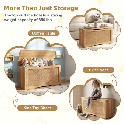 Kids Storage Bench Toy Box Flip Top with Handles