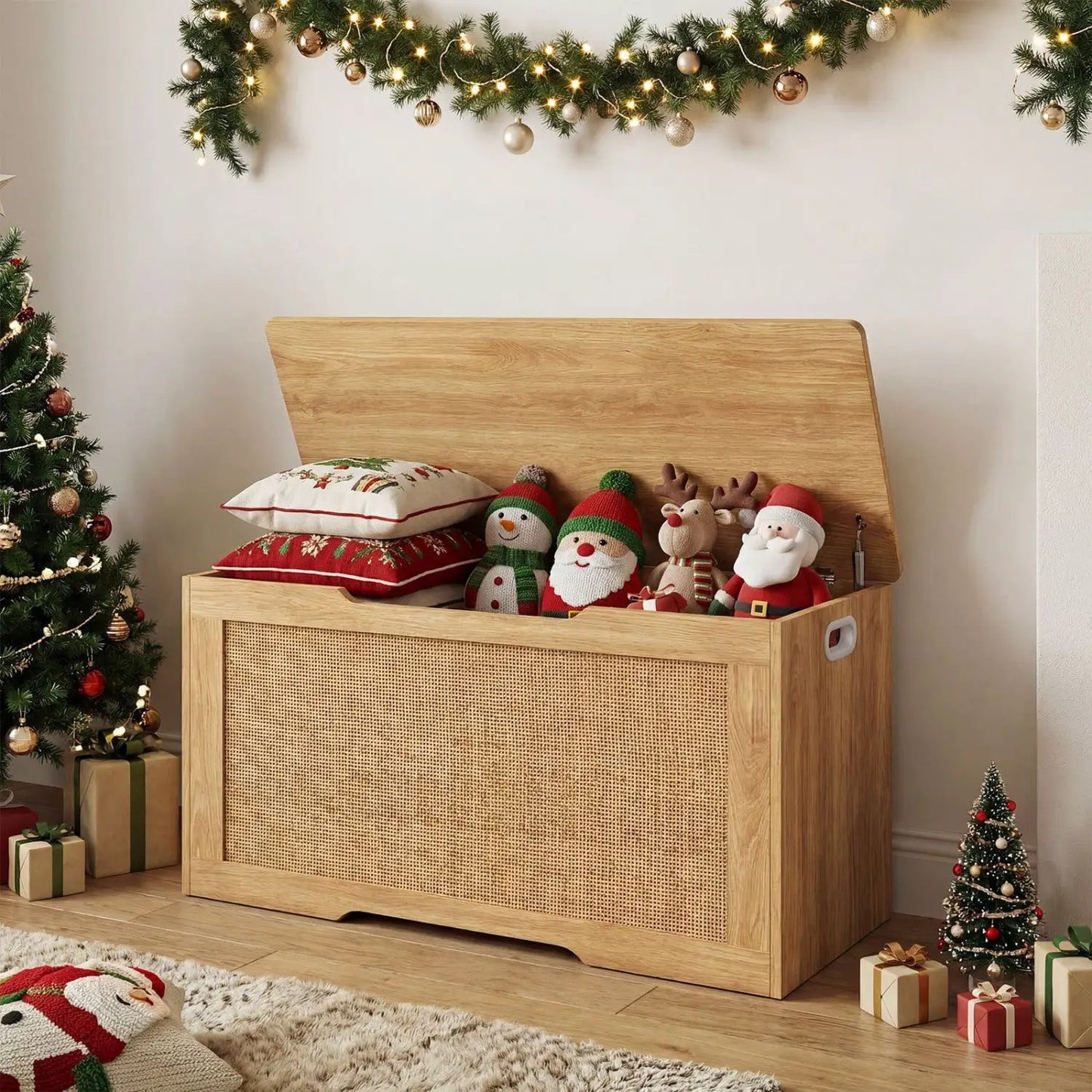 Kids Storage Bench Toy Box Flip Top with Handles
