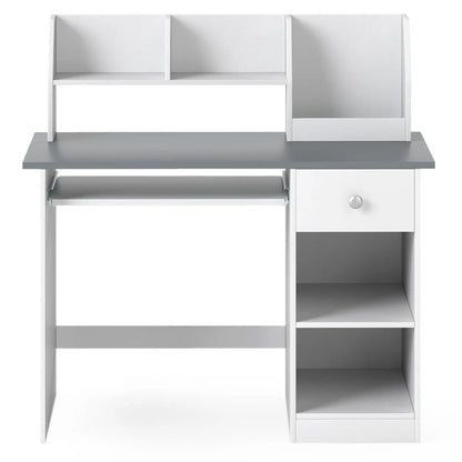 Kids Study Desk with Hutch and Shelves Drawer