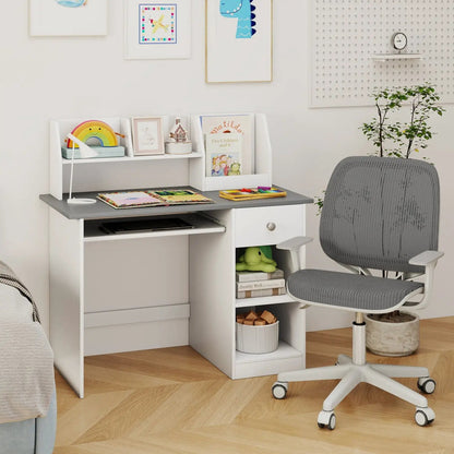 Kids Study Desk with Hutch and Shelves Drawer
