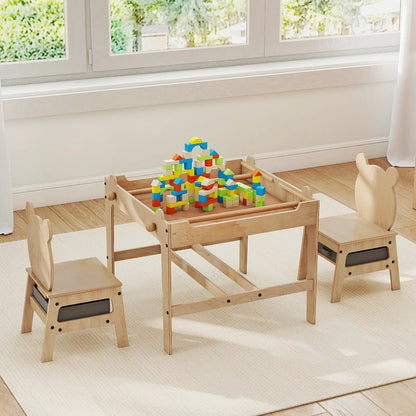 Kids Table and Chair Set Reversible Whiteboard