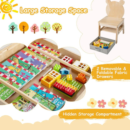 Kids Table and Chair Set Reversible Whiteboard
