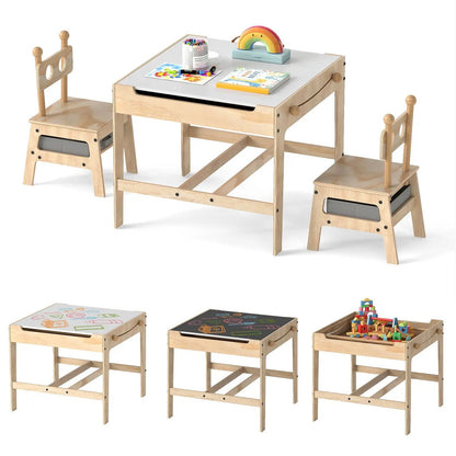 Kids Table and Chair Set Reversible Whiteboard