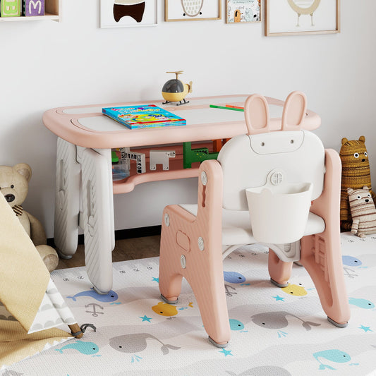 Kids Table and Chair Set with Flip-Top Bookshelf - Tampa Home & Garden Store