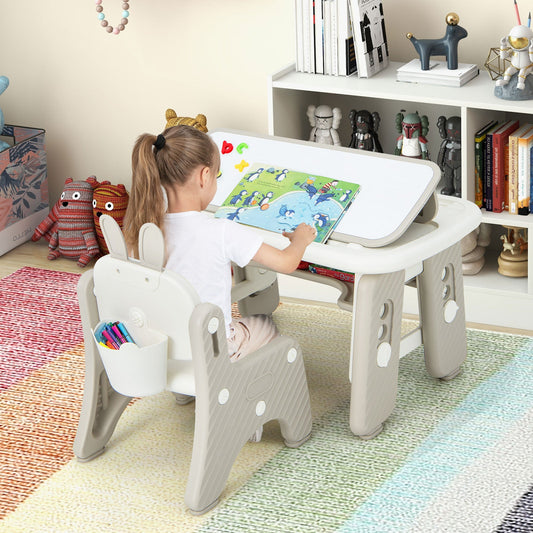 Kids Table and Chair Set with Flip-Top Bookshelf - Tampa Home & Garden Store