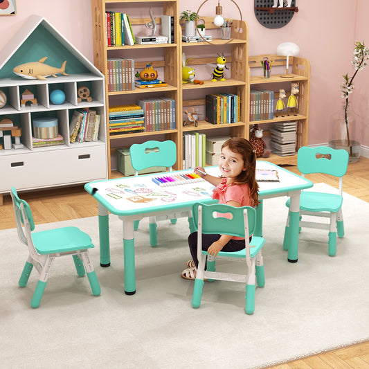 Kids Table and Chairs Set for 4 with Graffiti Desktop - Tampa Home & Garden Store