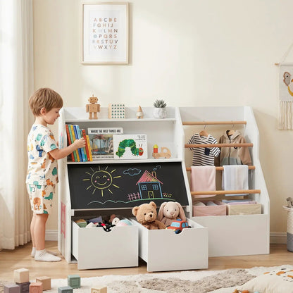 Kids Toy Storage Organizer Flip Up Blackboard